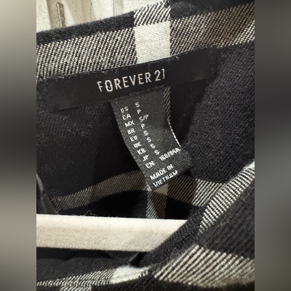 Black and White Plaid Mini Dress with Pockets Forever 21 Women Size Small - Picture 3 of 3